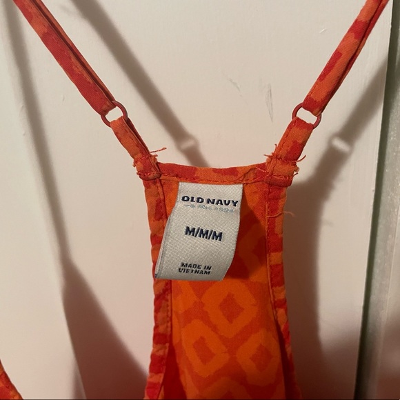 Orange geo print spaghetti strap mini dress - size M - Picture 3 of 4